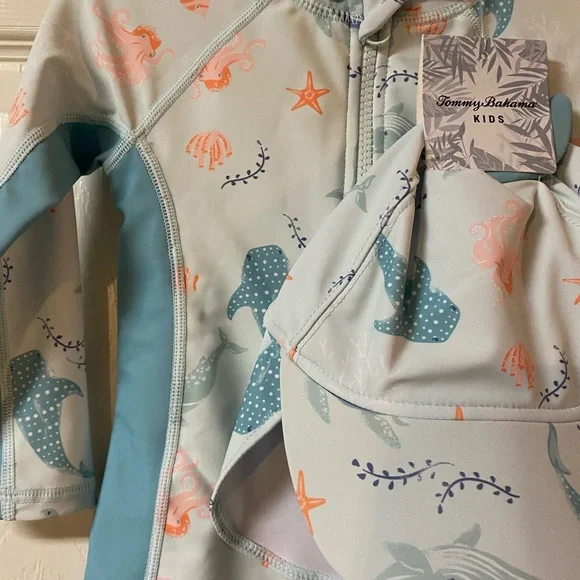Tommy Bahama Swim Set NWT Size 18 Months With Sun Hat